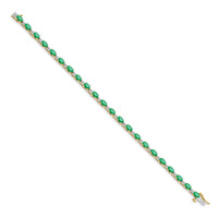 Load image into Gallery viewer, 14k Complete Diamond and Oval Emerald 7 inch Bracelet
