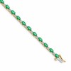 14k Complete Diamond and Oval Emerald 7 inch Bracelet