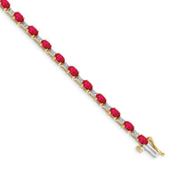Load image into Gallery viewer, 10k Diamond and Ruby Bracelet
