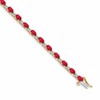 14k Complete Diamond and Oval Ruby 7 inch Bracelet