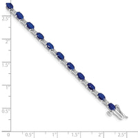 Load image into Gallery viewer, 10k White Gold Diamond and Sapphire Bracelet

