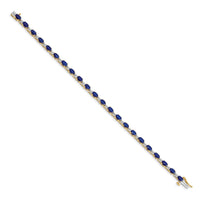 Load image into Gallery viewer, 14k Complete Diamond and Oval Sapphire 7 inch Bracelet
