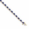 14k Complete Diamond and Oval Sapphire 7 inch Bracelet
