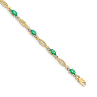 Load image into Gallery viewer, 10k Diamond and Emerald Bracelet
