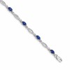 10k White Gold Diamond and Sapphire Bracelet