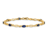 Load image into Gallery viewer, 10k Diamond and Sapphire Bracelet
