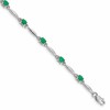 10k White Gold Diamond and Emerald Bracelet
