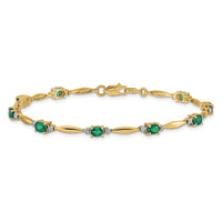 Load image into Gallery viewer, 10k Diamond and Oval Emerald Bracelet
