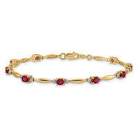 Load image into Gallery viewer, 10k Diamond and Oval Ruby Bracelet

