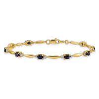 Load image into Gallery viewer, 10k Diamond and Oval Sapphire Bracelet
