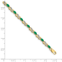 Load image into Gallery viewer, 10k Diamond and Emerald Infinity Bracelet
