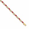 14k Complete Diamond and Oval Ruby Infinity 7.25 inch Bracelet