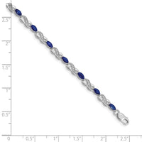 Load image into Gallery viewer, 10k White Gold Diamond and Sapphire Infinity Bracelet
