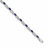 14k White Gold Complete Diamond and Oval Sapphire Infinity 7.25 inch Bracelet