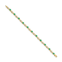 Load image into Gallery viewer, 14k Complete Diamond and Round Emerald 7 inch Bracelet
