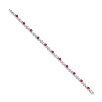 Load image into Gallery viewer, 14k White Gold Complete Diamond and Round Ruby 7 inch Bracelet
