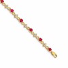 14k Complete Diamond and Round Ruby 7 inch Bracelet