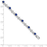 Load image into Gallery viewer, 10k White Gold Diamond and Sapphire Bracelet
