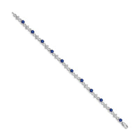 Load image into Gallery viewer, 14k White Gold Complete Diamond and Round Sapphire 7 inch Bracelet
