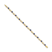 Load image into Gallery viewer, 14k Complete Diamond and Round Sapphire 7 inch Bracelet
