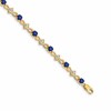 14k Complete Diamond and Round Sapphire 7 inch Bracelet