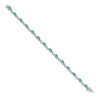 Load image into Gallery viewer, 10k White Gold Diamond and Emerald Bracelet
