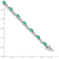 Load image into Gallery viewer, 10k White Gold Diamond and Emerald Bracelet
