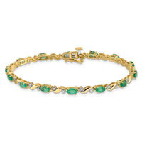 Load image into Gallery viewer, 10k Diamond and Emerald Bracelet
