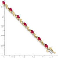 Load image into Gallery viewer, 10k Diamond and Ruby Bracelet
