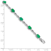 Load image into Gallery viewer, 10k White Gold Diamond and Emerald Bracelet
