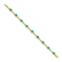 Load image into Gallery viewer, 14k Complete Diamond and Oval Emerald Infinity 7 inch Bracelet

