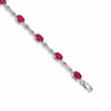 14k White Gold Complete Diamond and Oval Ruby Infinity 7 inch Bracelet