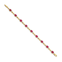 Load image into Gallery viewer, 14k Complete Diamond and Oval Ruby Infinity 7 inch Bracelet

