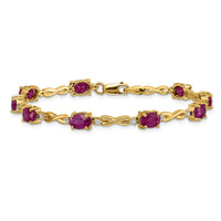 Load image into Gallery viewer, 14k Complete Diamond and Oval Ruby Infinity 7 inch Bracelet
