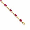 14k Complete Diamond and Oval Ruby Infinity 7 inch Bracelet