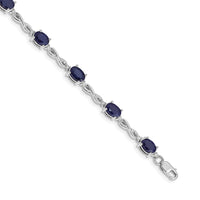 Load image into Gallery viewer, 14k White Gold Complete Diamond and Oval Sapphire Infinity 7 inch Bracelet
