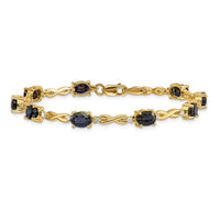 Load image into Gallery viewer, 14k Complete Diamond and Oval Sapphire Infinity 7 inch Bracelet
