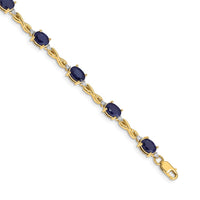 Load image into Gallery viewer, 14k Complete Diamond and Oval Sapphire Infinity 7 inch Bracelet
