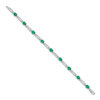 Load image into Gallery viewer, 10k White Gold Diamond and Emerald Bracelet
