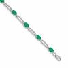10k White Gold Diamond and Emerald Bracelet