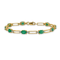 Load image into Gallery viewer, 10k Diamond and Oval Emerald Bracelet
