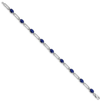 Load image into Gallery viewer, 10k White Gold Diamond and Sapphire Bracelet
