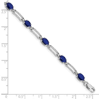 Load image into Gallery viewer, 10k White Gold Diamond and Sapphire Bracelet
