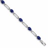 10k White Gold Diamond and Sapphire Bracelet