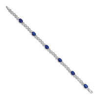 Load image into Gallery viewer, 10k White Gold Diamond and Sapphire Infinity Bracelet
