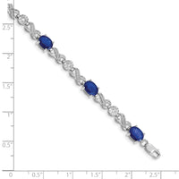 Load image into Gallery viewer, 10k White Gold Diamond and Sapphire Infinity Bracelet
