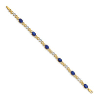 Load image into Gallery viewer, 14k Complete Diamond and Oval Sapphire Infinity Link 7.25 inch Bracelet
