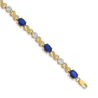 Load image into Gallery viewer, 14k Complete Diamond and Oval Sapphire Infinity Link 7.25 inch Bracelet
