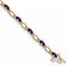 14k Complete Diamond and Oval Amethyst Heart Accent 7 inch Bracelet