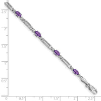Load image into Gallery viewer, 10k White Gold Diamond and Amethyst Bracelet
